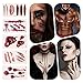 JVIGUE Happy Halloween Wall Decals Pumpkins Spooky Cemetery Witch and Bats Tomb Wall Stickers for Halloween Decoration