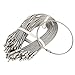 bayite Pack (100) Stainless Steel Wire Keychains Cable, Key Rings, Heavy Duty Luggage Tags Loops Tag Keepers 2mm Twist Barrel (Cable Length: 10 inches)