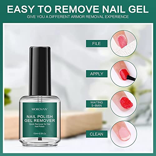 Morovan Nail Remover Gel Polish Remover Kit Nail Polish Remover Set