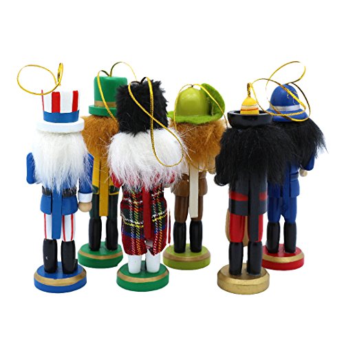 Naimo Set of 6 Christmas Wooden Nutcracker Soldier Ornament Decoration for Home