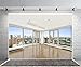 Leowefowa 7x5ft Cityscape Backdrop Modern Building Office Room French Sash Wood Floor Interior Living Room Vinyl Photography Background Kids Adults Photo Studio Props