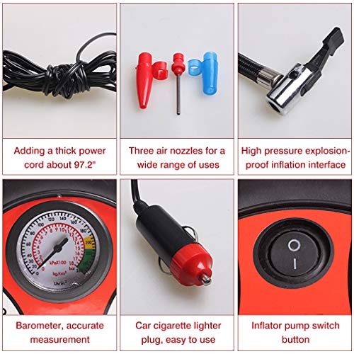 Tire Air Compressors & Inflators Portable Car Air Pump 12V DC Compact Tire Inflator Car Inflator for Car, Bicycle, Motorcycle, Balls