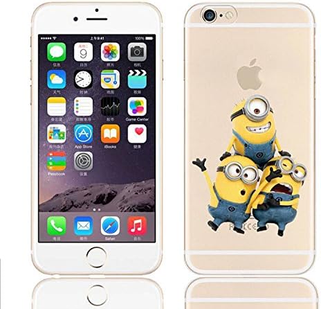 iPhone 5/5s Minions Cartoon Silicone Phone Case / Gel Cover for Apple iPhone 5s 5 SE / Screen Protector &amp; Cloth / iCHOOSE / Climb