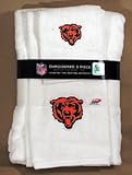 Chicago Bears 3 Piece Embroidered White Bath Towel Set