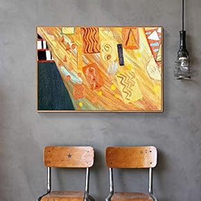 Floating Framed Canvas Wall Art for Living Room, Bedroom Golden Abstract Oil Painting Canvas Prints for Home Decoration Ready to Hang - 16x24 inches