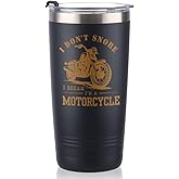 COOZEO Motorcycle Gifts for Men – I Don't Snore I Dream I'm A Motorcycle – 20 oz Insulated Stainless Steel Tumbler with Lid – Funny Biker Travel Mug for Him, Motorbike Rider Birthday Gift - (Black)