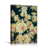 Canvas Wall Art Yellow Petals Colorful Farmhouse/Country Floral Multicolor Patterns Photography - 12x18 inches