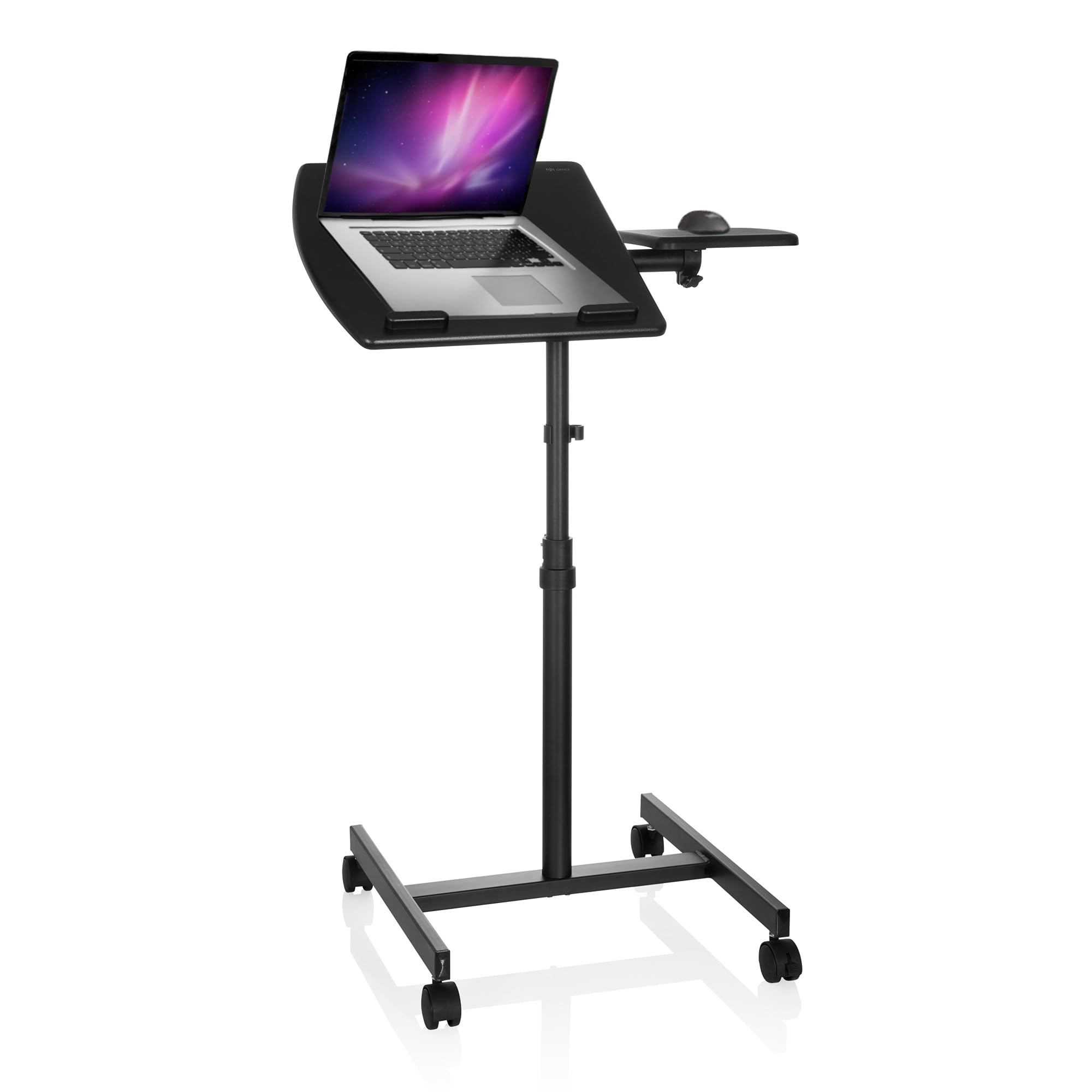 hjh OFFICE VM-SL 802110 Bar Table Laptop Stand with Mouse Pad Tray Rotatable and Height Adjustable with Wheels