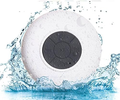 TOP PLUS HD Water Resistant Bluetooth 3.0 Shower Speaker, Handsfree Portable Speakerphone with Built-in Mic, 6hrs of playtime, Control Buttons and Dedicated Suction Cup