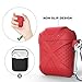 MeanLove AirPods Case, Flex Armor Series [Heavy Duty Protection Carrying Case] Silicone Cover Skin with Keychain Compatible Airpods Charging Case, Red, MS18A2