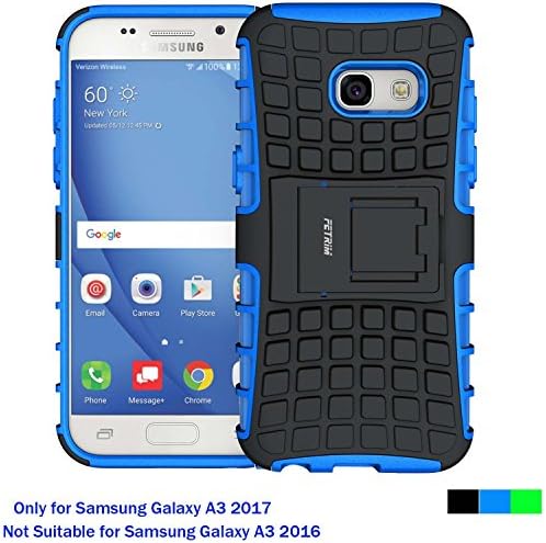 Samsung Galaxy A3 2017 Case ,Fetrim Rugged Dual Layer Shockproof TPU Case Protective Cover for Samsung Galaxy A3 2017 with Built-in Kickstand (Blue)