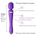 Dual Motor Wireless Wand Electric Vibrator Massager for Women Strongest Therapeutic Vibrating Power 20x Multi-speed Vibrations Waterproof USB Rechargeable -Magic Stress Away Massage Wands (Purple)