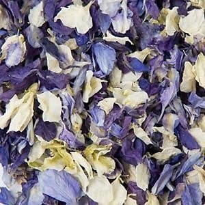 Natural Biodegradable Delphinium Wedding Confetti (Blues & Cream, 2 litres)