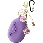 Cute Case for Beats Studio Buds/Studio Buds + Silicone Case Cover 2021/2023, [Secure Lock] Cool Kawaii Women Girls Teen with Keychain for New Beats Studio Earbuds + Cases (Lock Purple)