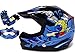 TMS Youth Kids Black/Blue Punk Dirt Bike Atv Motocross Helmet Mx+goggles+gloves (Large)