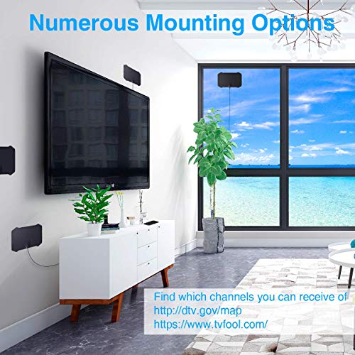 Newest Digital HD TV Antenna, 60-120 Miles Range, 14.56ft Coax Cable Indoor TV Antenna Support 4K 1080p & All Older TV's Powerful HDTV Amplifier Signal Booster - Thumbnail 7