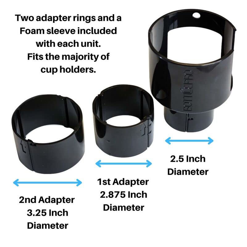 BottlePro Adjustable Cup Holder Adapter, Compatible with 32/40 Ounce Hydro Flasks, Iron Flasks