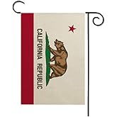 ZXvZYT California Flags USA California Garden Flag Double Sided Flax American Calif CA State Flags Banner,Outdoor Yard Decorative(12"x 18")