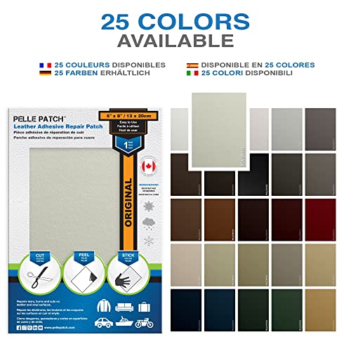 Pelle Patch Leather & Vinyl Adhesive Repair Patch 25 Colors