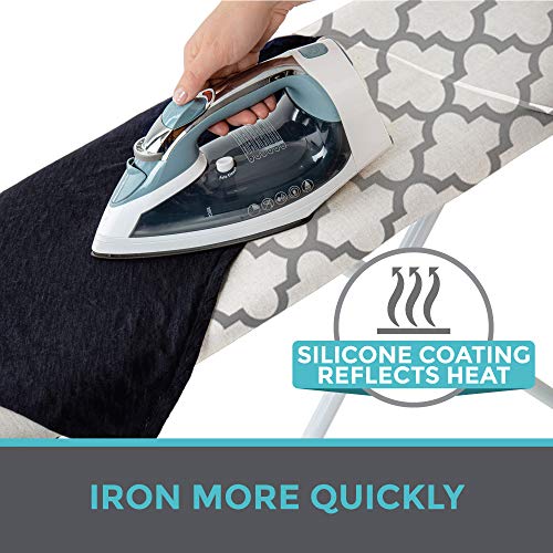 HOME GENIE Reflective Silicone Ironing Board Cover, Iron Faster, Heavy Duty Scorch and Stain