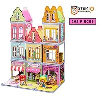 GUJO Main Street Kids Play Set, Build-Your-Own Downtown City - STEM Toy for Boys and Girls Ages 6-11