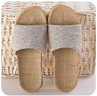 Young for us Flax Slippers,Mixed Colors Indoor Floor Shoes Slipper Women Men Open Toe Slippers Flat Shoes