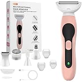 Electric Razor for Women, Cordless 7 in 1 Womens Shaver, Painless Shaver for Legs Underarms Eyebrow Face Nose Foot and Bikini Line Razor, Gentle Hair Removal Razor for Full Body Groomer
