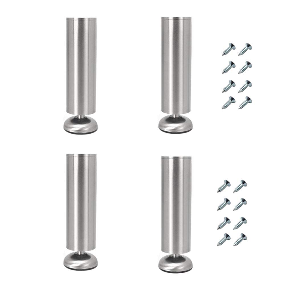Set of 4 NUZAMAS Adjustable Furniture Legs, 35cm Long, Extra Thick, Heavy Duty Stainless Steel Made, Cabinet Coffee Table TV Stand Legs, Furniture Sofa Support Foot, Bathroom Cabinet Support Legs