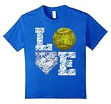 Softball Distressed Ball T-Shirt Cute Mom Love T-Shirt