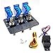 12V Toggle Switch Racing Ignition Engine Relays Switches Carbon Fiber Surface Panel Car with LED Indicator,Blue