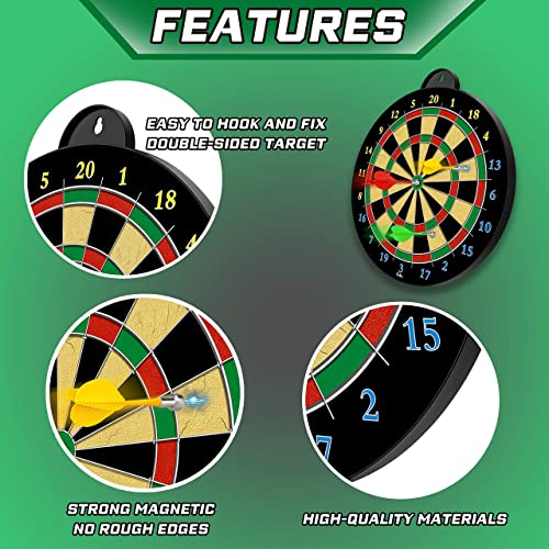 Magnetic Dart Boards, 6pcs Magnetic Darts, Excellent Indoor Game and Party Games, Gifts from 5 to 12 Years Old Boy Kids, Easy Hanging Classic Dart Board Toys Indoor Outdoors Party Games