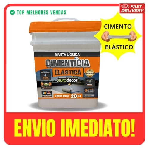 Cimento Elástico Eurodecor 4kg - Impermeabilizante Emborrachado para Lajes, Piscinas e Caixas D'água - Manta Líquida de Secagem Rápida, Anti-Infiltração e Alto Rendimento - Aceita Piso e Revestimento