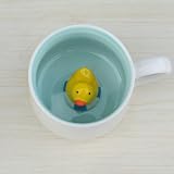 LOZACHE 3D Coffee Mug Little Yellow Duck Inside 12oz Funny Cartoon Handmade view 4