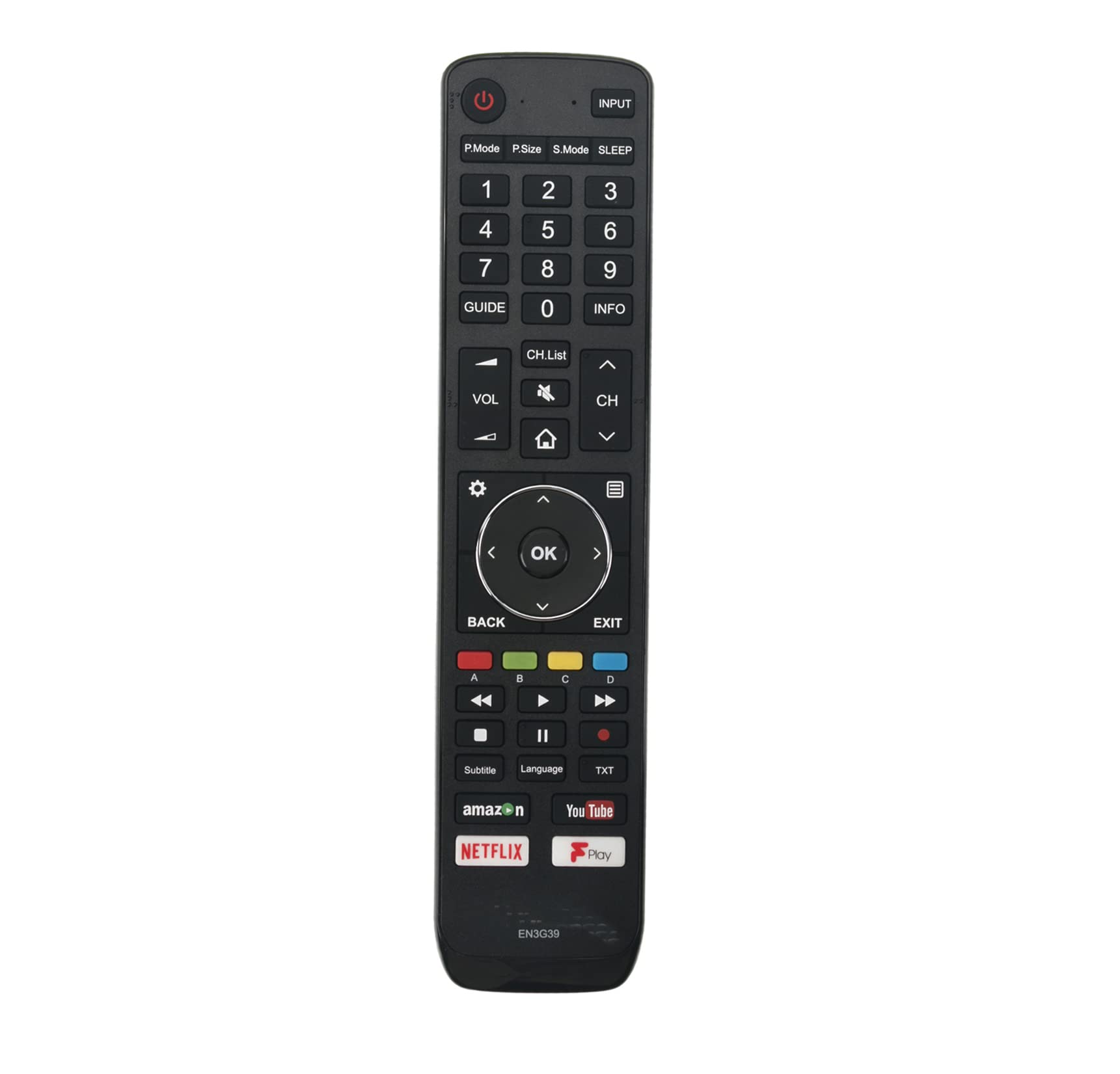 AULCMEET EN3G39 Replacement Remote Control Compatible with Hisense 4K OLED TV H50A6200UK H49N6600UK H50N5900UK H43A6550UK H43N5500 H65N5750 N5900 NEC5600 H75U9A H43A6200UK H49N6600 H50N5900 H43A6550