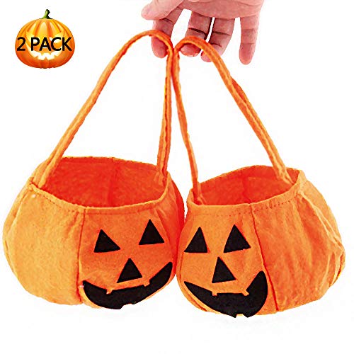 image for Yomiie 2PCS Pumpkin Bags Non-Woven Candy Buckets Trick or Treat Bags P