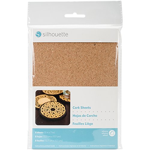 Silhouette Of America Media-Cork Silhouette Adhesive Sheets 5"X7" 8/Pkg