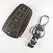 Coolbestda Leather Key Fob Remote Skin Cover Case Jacket Keyless Entry for SY5DMFNA04 Hyundai Santa Fe IX45 Genesis Equus Smart 4 Buttons Key