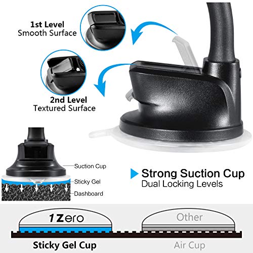 GPS Suction Cup Mount for Garmin [5 Inch Gooseneck Arm], Replacement GPS Dash Dashboard Windshield Window Car Holder for Garmin Nuvi Dezl Drive Drivesmart Zumo Driveassist DriveLuxe StreetPilot RV - Thumbnail 4
