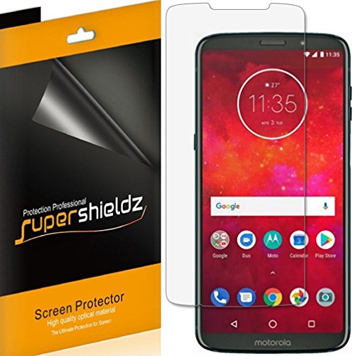 [6-Pack] Supershieldz for Motorola Moto Z3 Screen Protector, High Definition Clear Shield + Lifetime Replacement