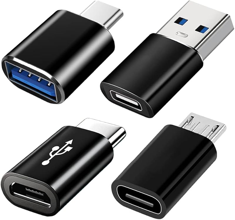 Mepsies USB C Adapters 4 Pack USB C OTG USB 3.0 Micro USB to USB C Males/Females