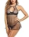 Avidlove Women Lace Babydoll Mesh Chemise Sleepwear Sexy Open Back Lingerie Black M