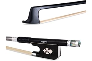 Viotti Carbon Fiber Viola Bow, Hand Crafted by Professional Bow Makers, Strong, Stiff & Well Balanced, Made with Mongolian Horse Hair, for Violist of All Skill Levels (Fleur de lis)