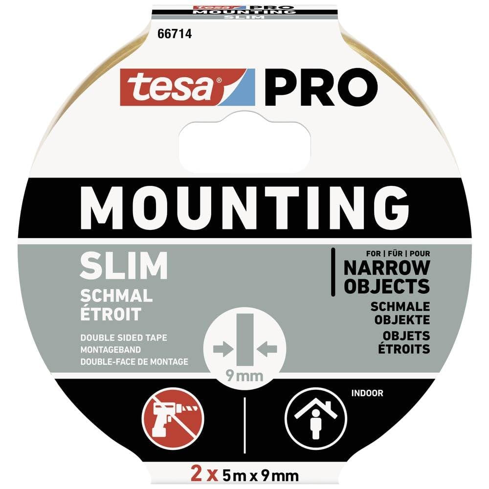 Tesa Mounting PRO Schmal 66714-00000-00 Montageband white (L x B) 10m x 9mm 2 pc(s)