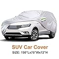 BLIIFUU Car Cover,SUV Protection cover Breathable Outdoor Indoor for all Season all weather Waterproof/Windproof/Dustproof/Scratch Resistant Outdoor UV Protection Fits SUV Car (190''Lx75''Wx72''H)