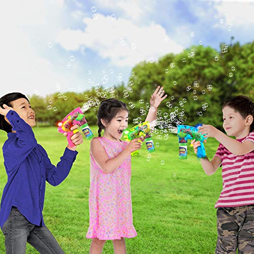 ArtCreativity Friction Powered Light Up Bubble Blaster Gun Set Set of