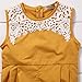 Cute Newborn Baby Girls Short Sleeve Lace Printing Zipper Romper Bodysuit (0-6months, Yellow)