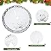 WEWILL 36'' Luxury Snowman Christmas Tree Skirt Silvery White Embroidered Snowflake with Satin Border Xmas Mat Party Supplies Decorations