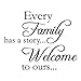 Every Family Has A Story...Welcome to Ours Vinyl Wall Quotes Stickers Sayings Home Art Decor Decal (17