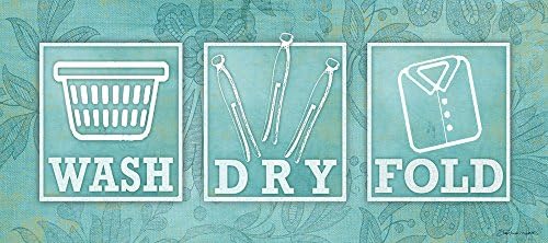 Wash Dry Fold 18x8 Laundry Room Decoration Art Print Poster Home Wall Décor