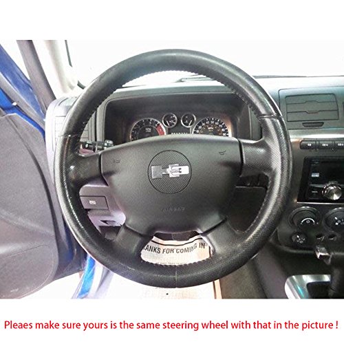 Loncky Auto Genuine Leather Steering Wheel Covers for Hummer H3 2006